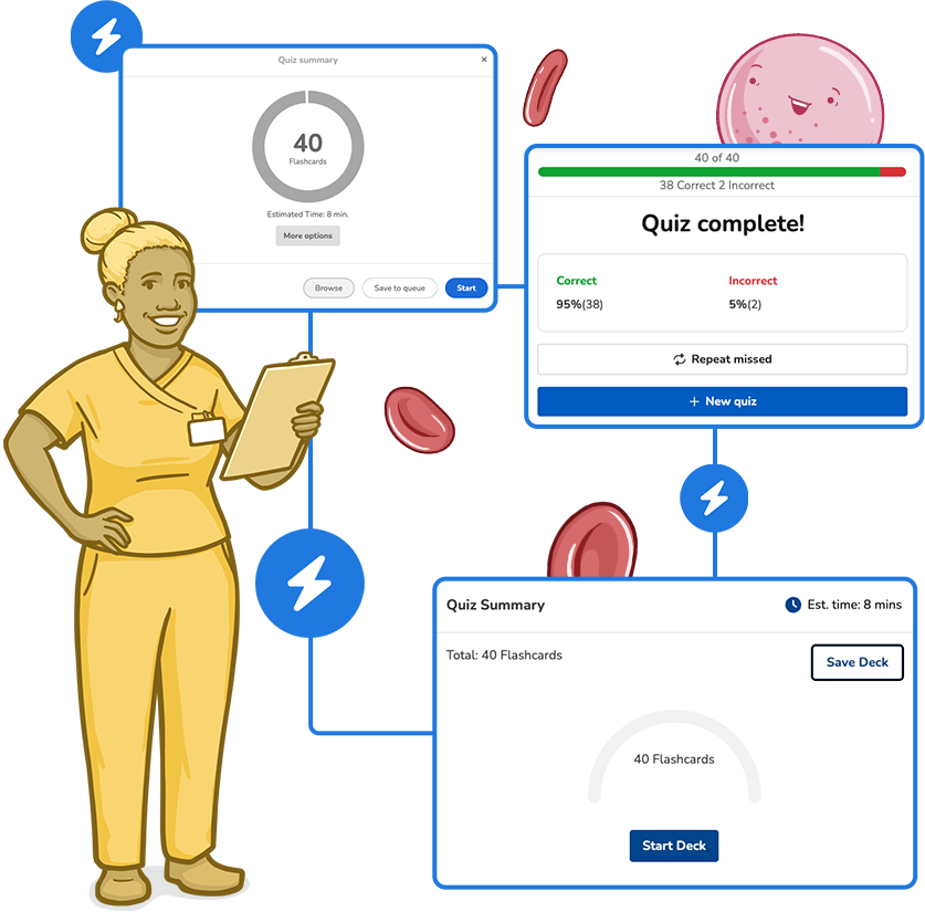 doctor with flashcards